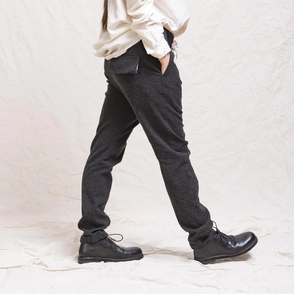 Shop ALBUM DI FAMILIA Album Di Famiglia - Pantalon Slim STW - Gris foncé
