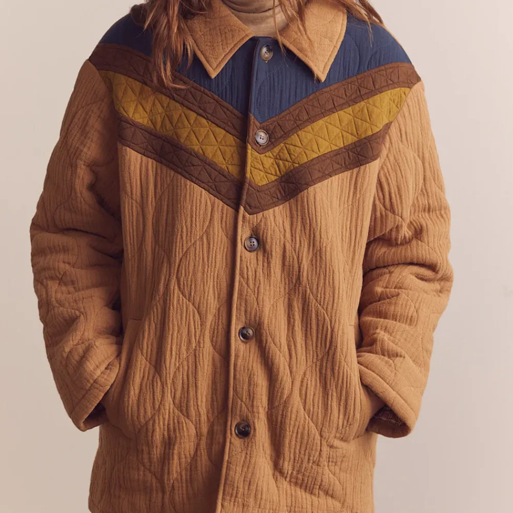 Flash Sale Amente - Veste Bomber Color Block - Marron