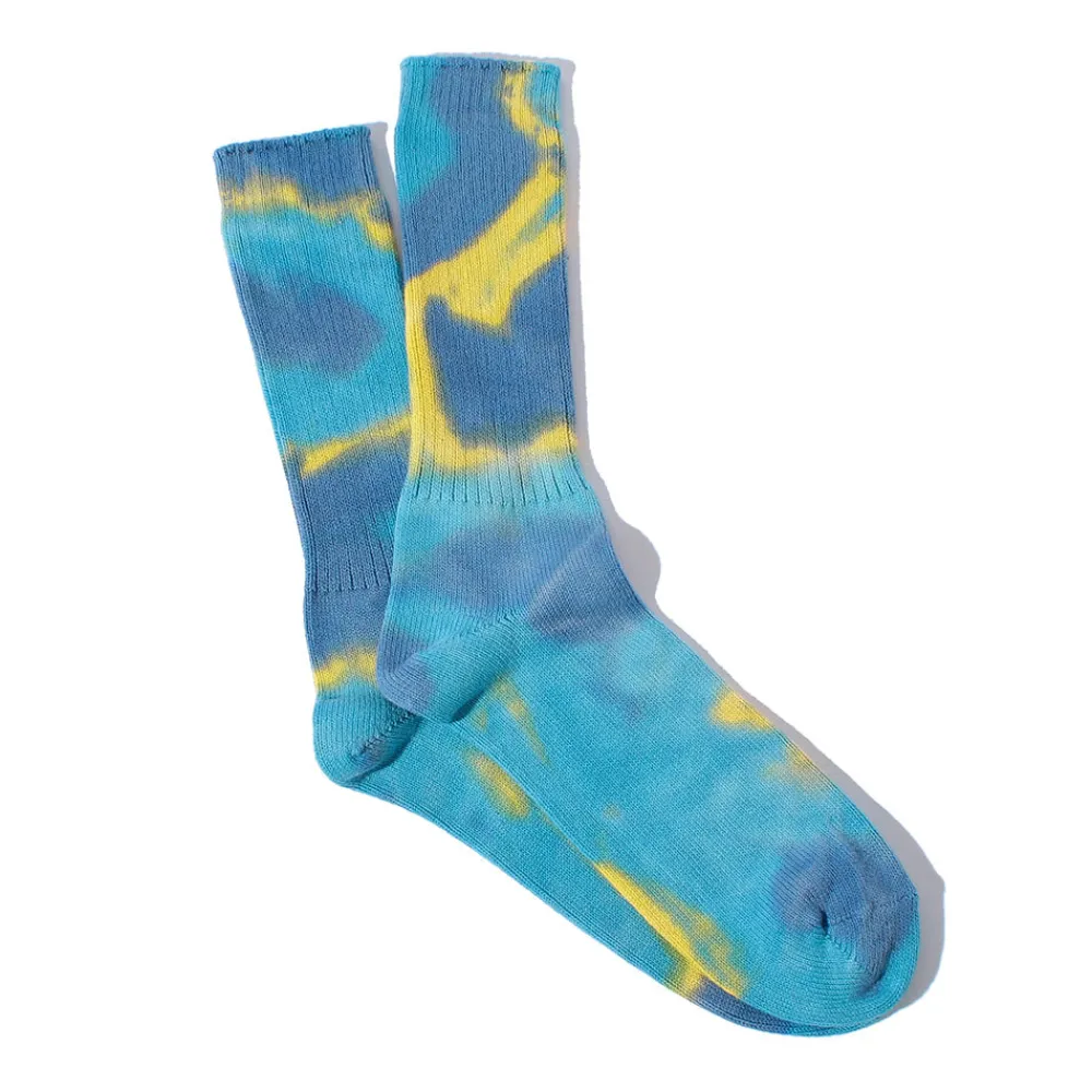 Best Sale Anonymous ISM - Chaussettes Tie Dye - Bleu