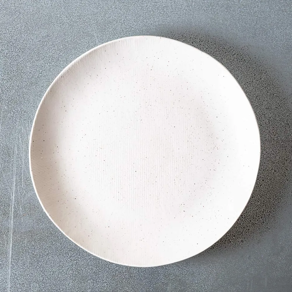 Cheap 1636 DEARTIS Assiette plate en grès - Crème