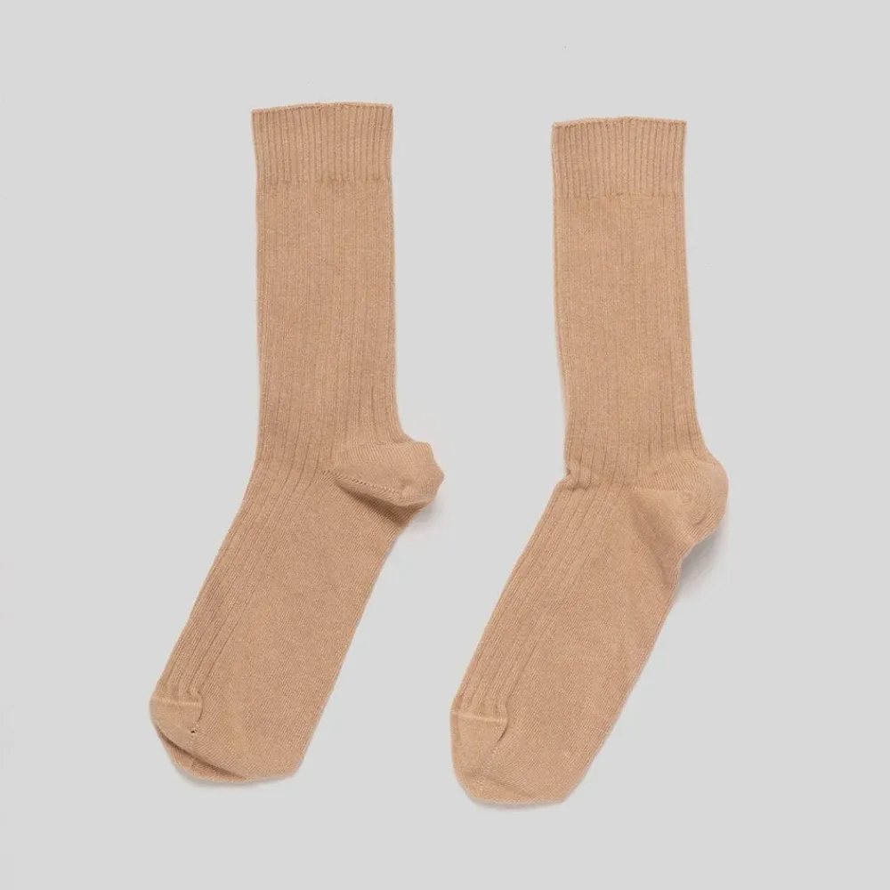 Outlet BASERANGE - Chaussettes côtelées Rib - Beige