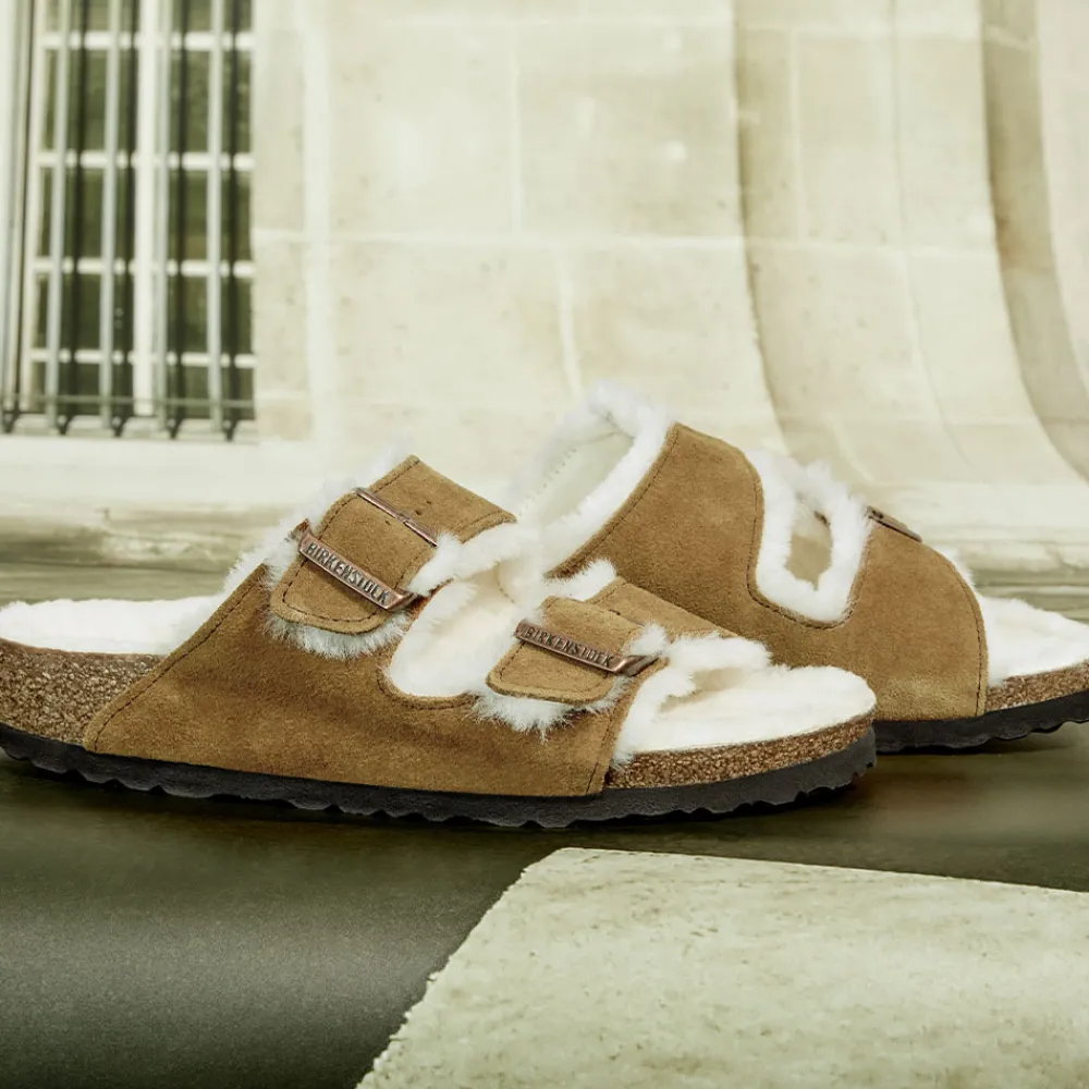 New Birkenstock - Sandales Arizona en Fourrure - Marron