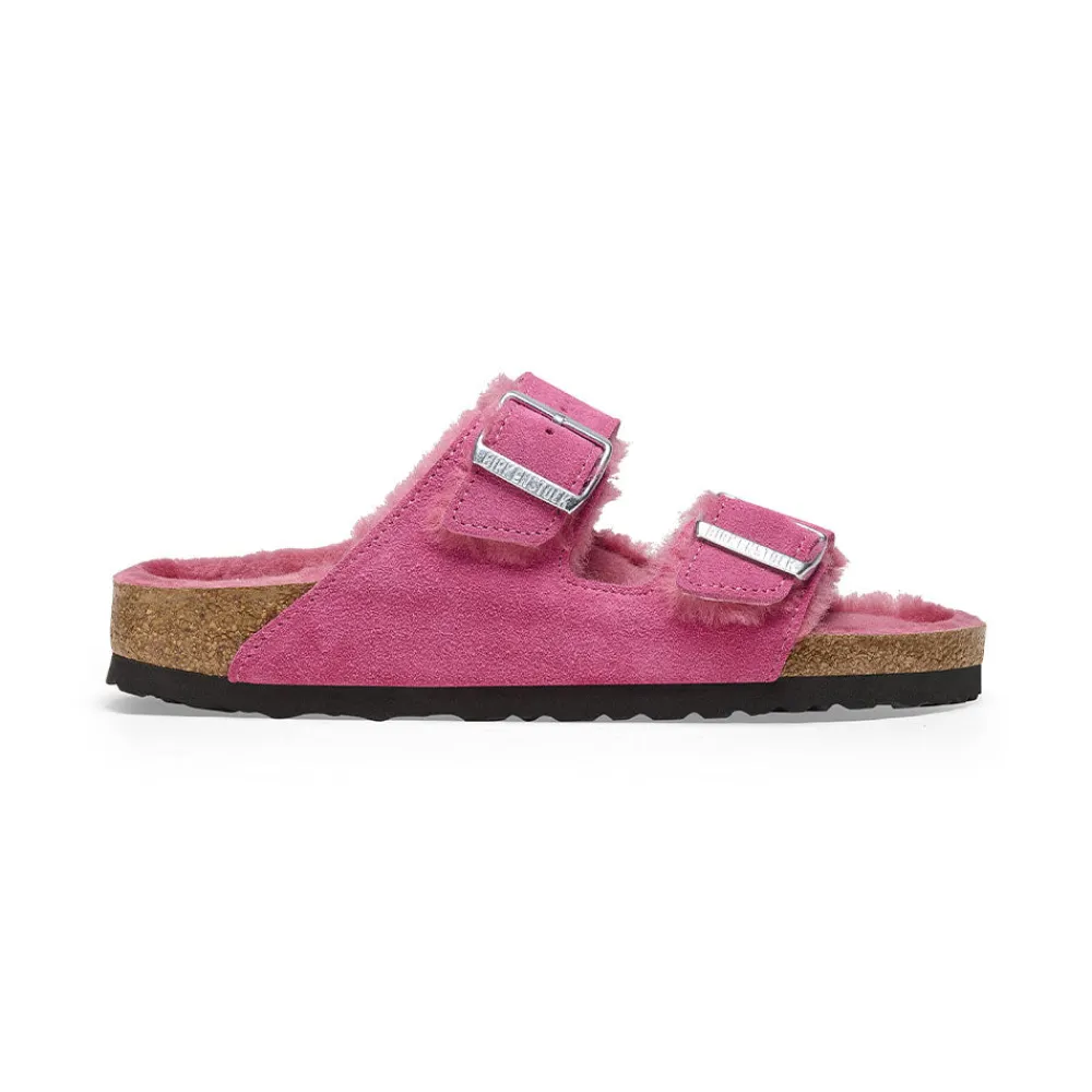 Outlet Birkenstock - Sandales Arizona en Fourrure - Rose Vert