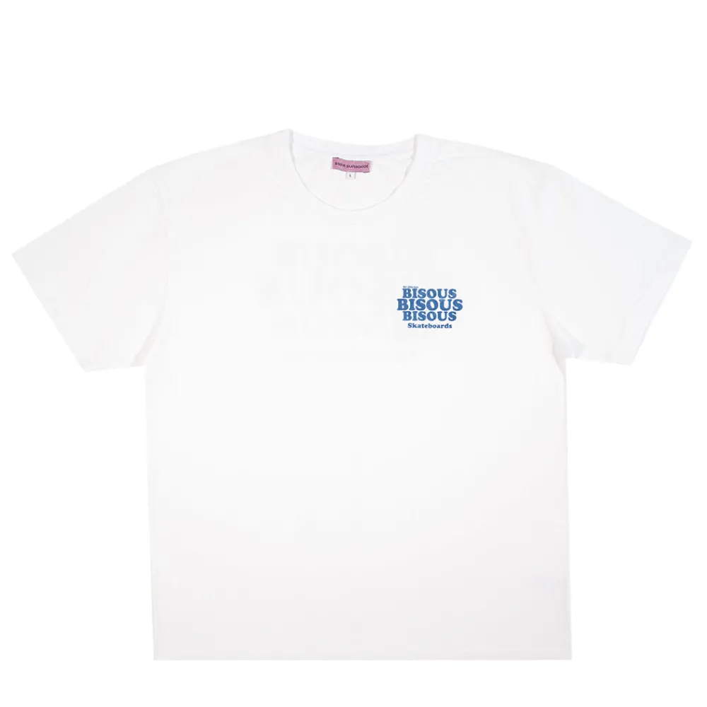 Clearance BISOUS SKATEBOARD - T-shirt Grease - Blanc/Marine