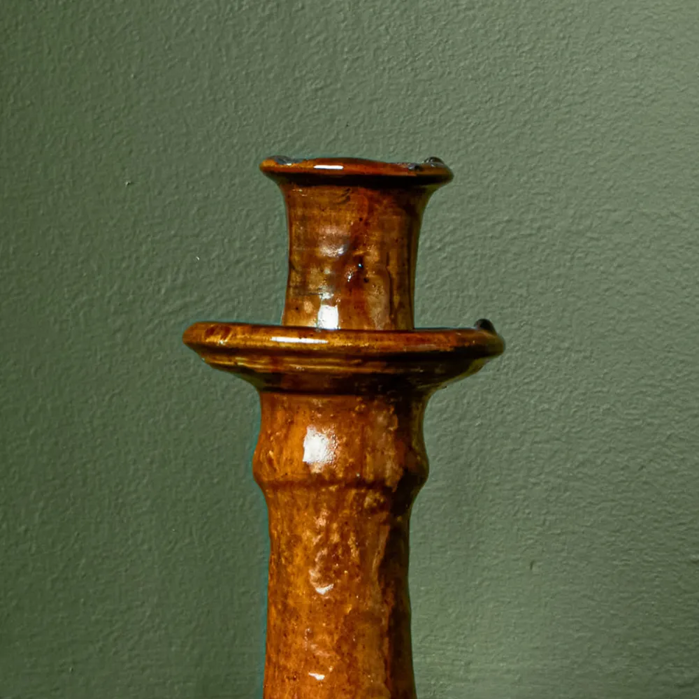 Hot 1286 HOUSEHOLD HARDWARE Bougeoir en céramique - Moutarde