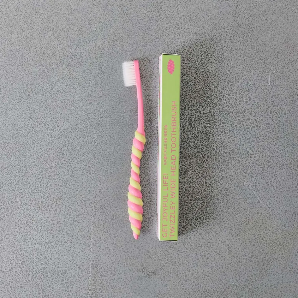 Sale 2235 TWIZZLEY Brosse à dent - Rose & Lime