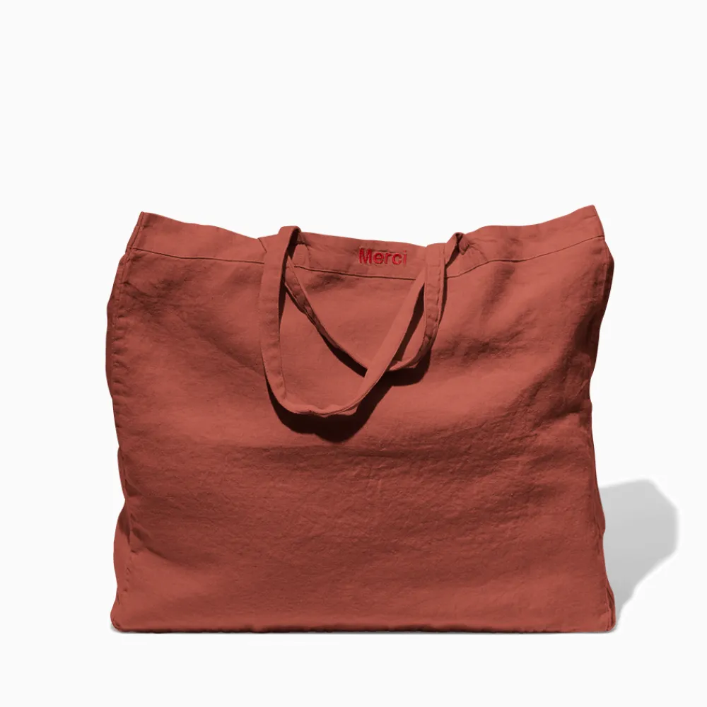 New 200 LINTEX Cabas en lin lavé - Rouge Urushi RougeUrushi