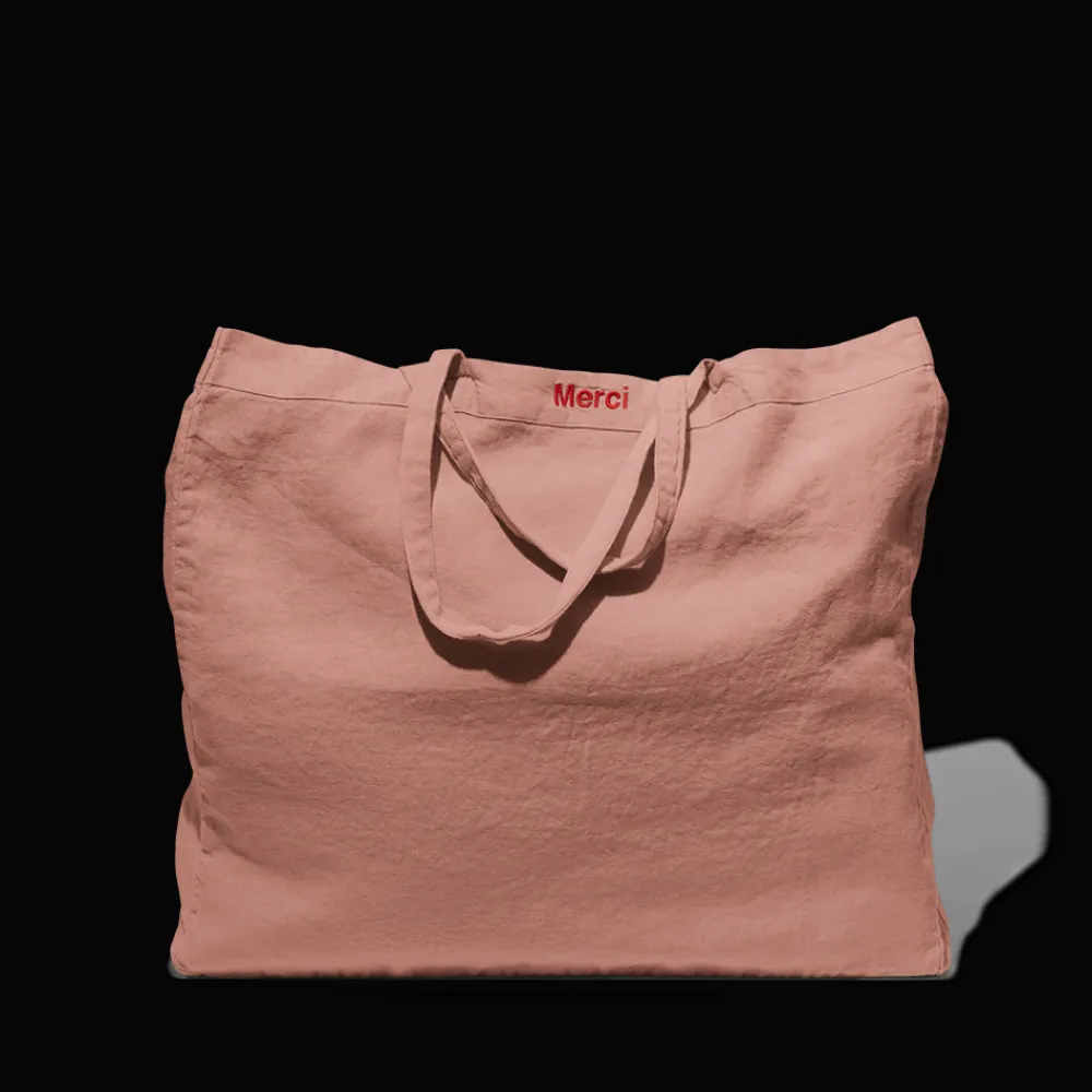 Clearance 200 LINTEX Cabas en lin lavé Merci - Rose Argile RoseArgile