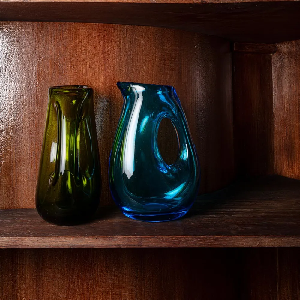 New 216 POLS POTTEN Carafe en verre soufflé - Olive