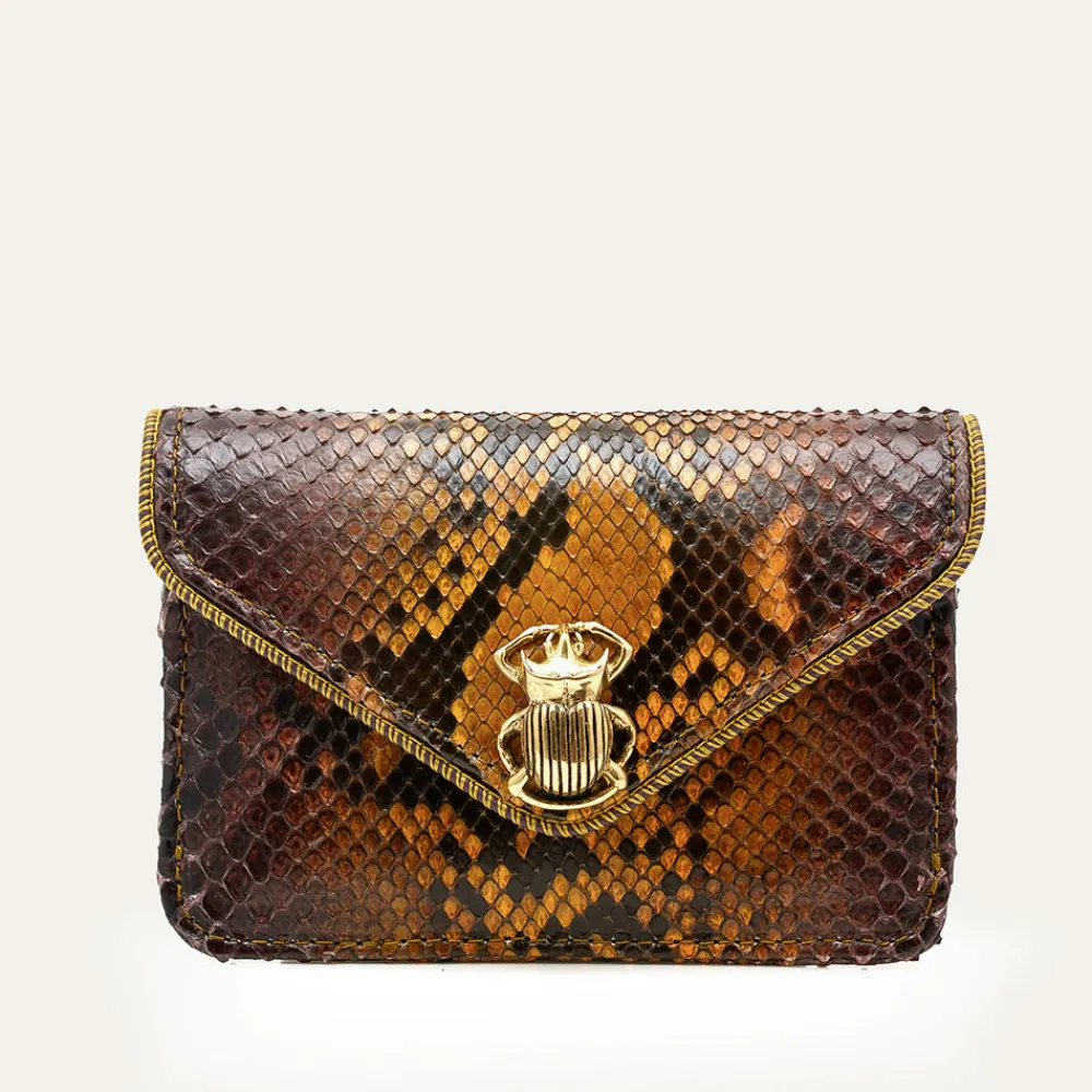 Flash Sale Claris Virot - Porte Carte Python Alex - Marron