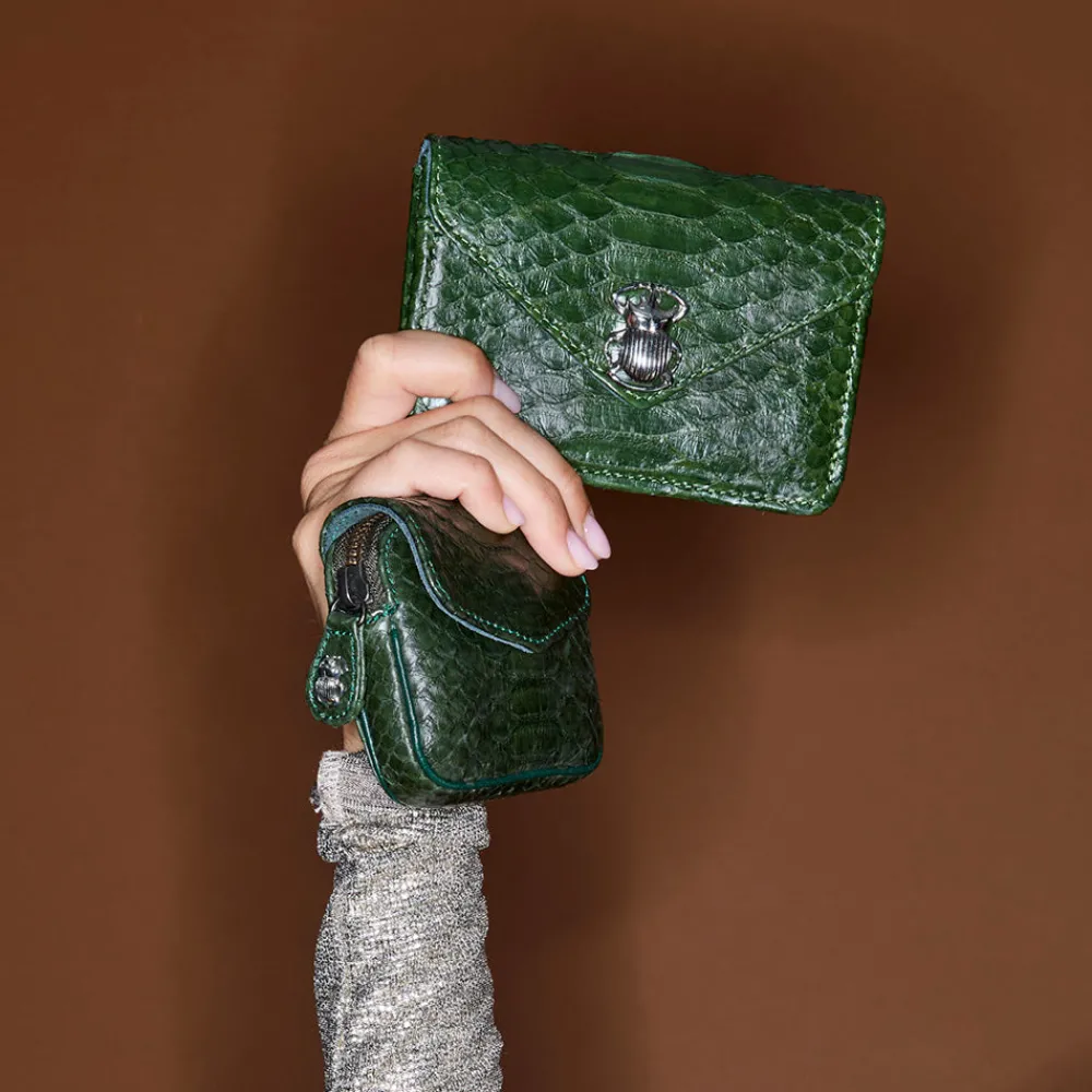 New Claris Virot - Porte Monnaie Karl - Vert Python
