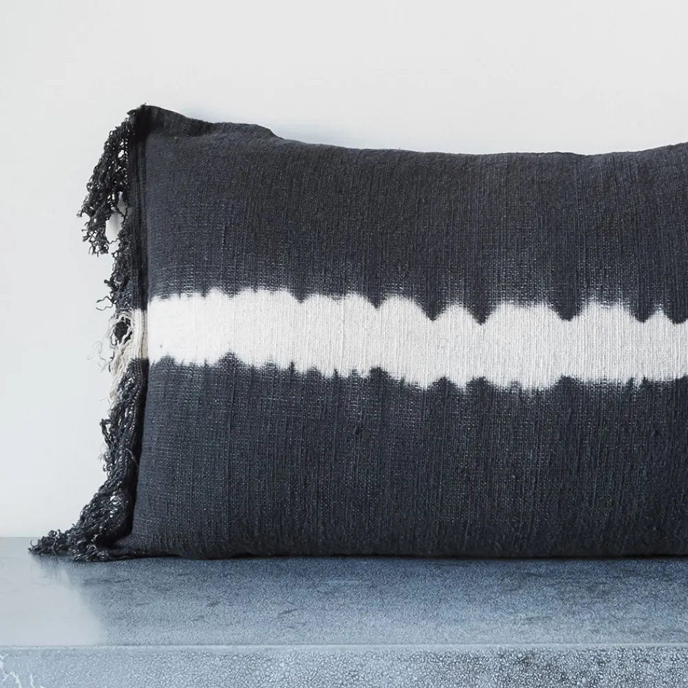Best 2959 BED AND PHILOSOPHY Coussin en coton Tami - Tye Dye Noir