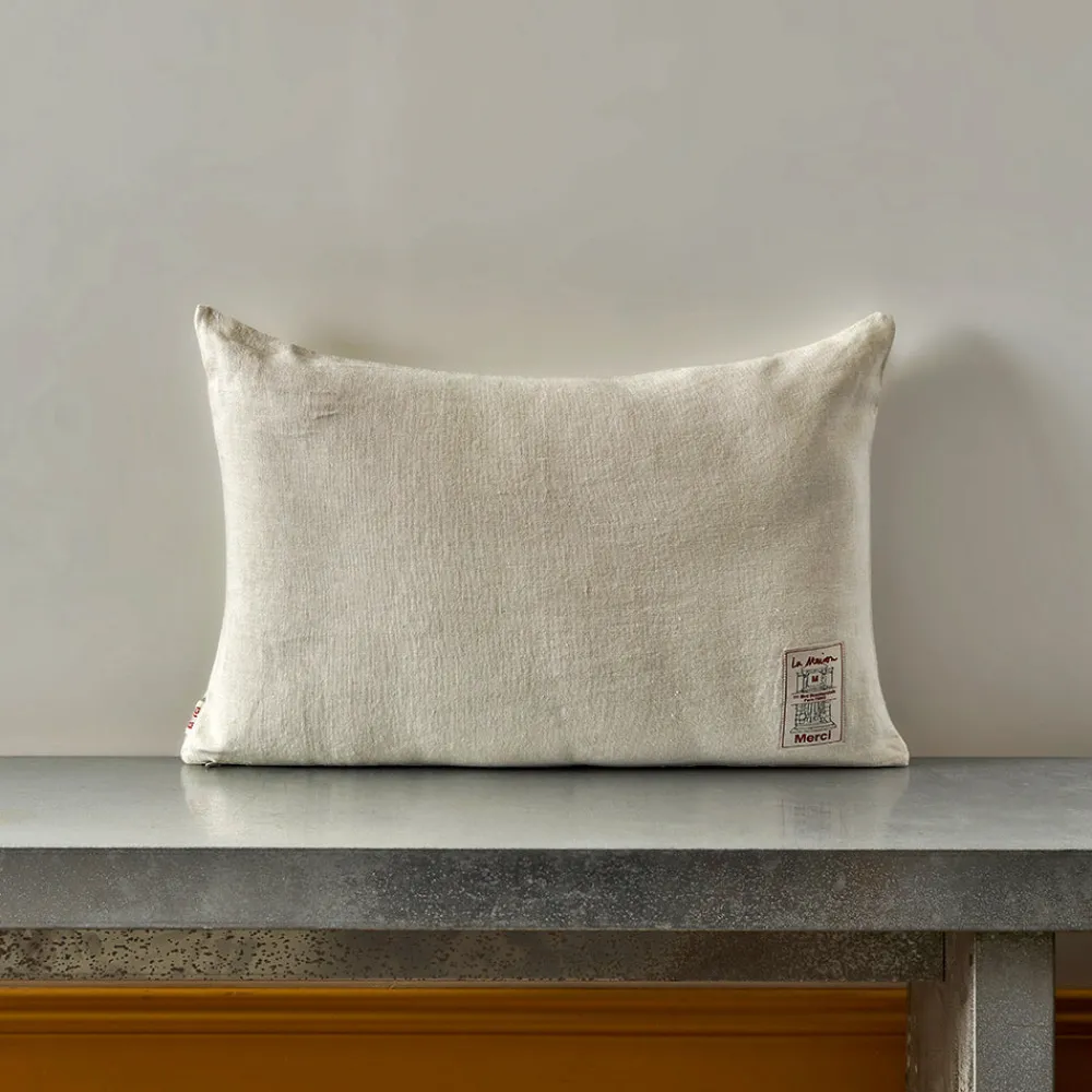 Fashion 200 LINTEX Coussin épais en lin - Chambray Pierre