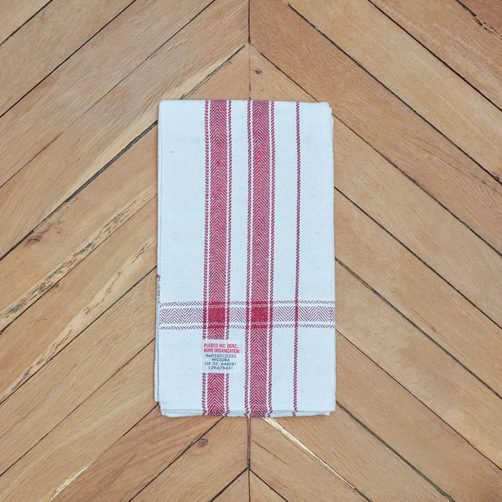 Best 1414 PUEBCO Couverture en coton - Naturel Rouge