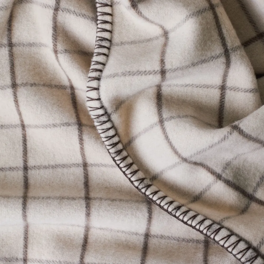 Fashion 2138 TESSILECHITI Couverture Merci - Carreaux Brun Cha Iro