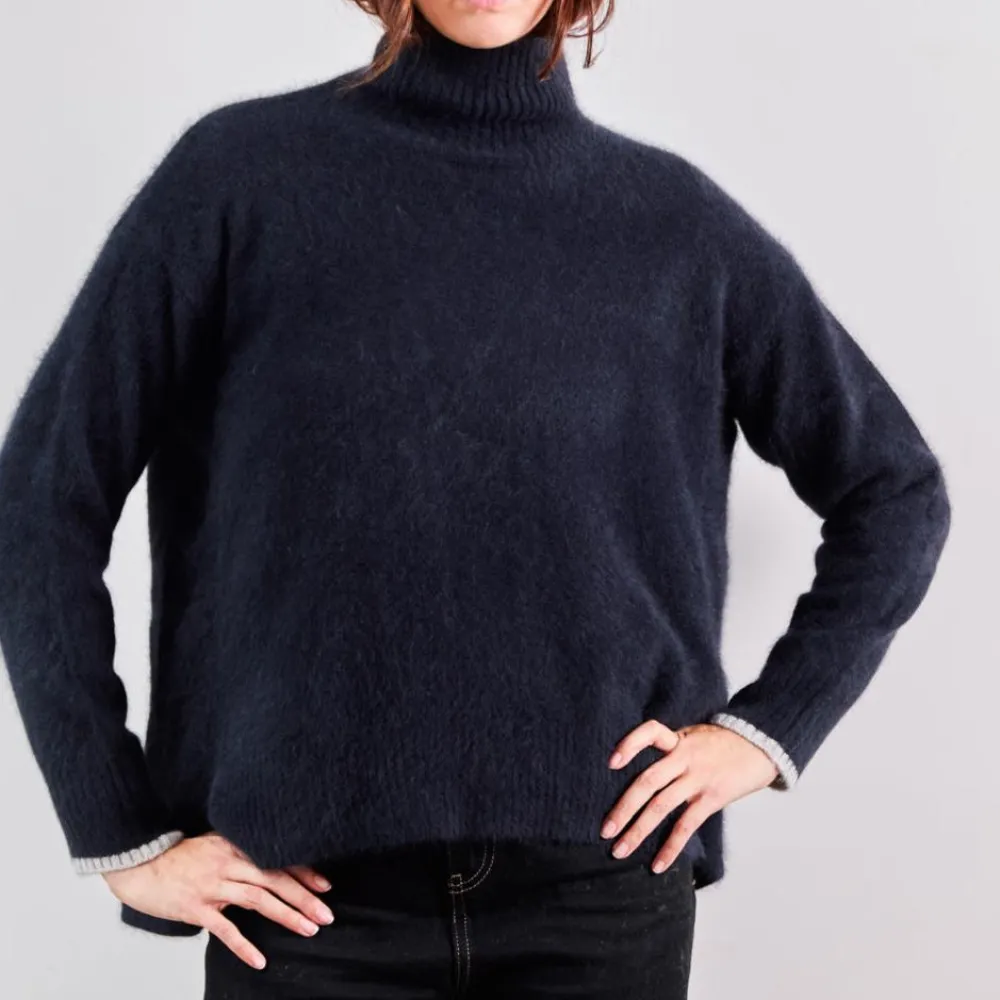 Outlet CT PLAGE C.T.plage x Merci - Pull Trèfle - Bleu