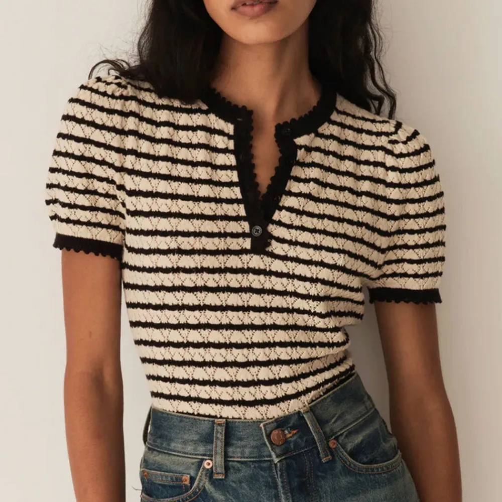 Online DOEN Dôen - T-shirt Brandie - Beige rayé