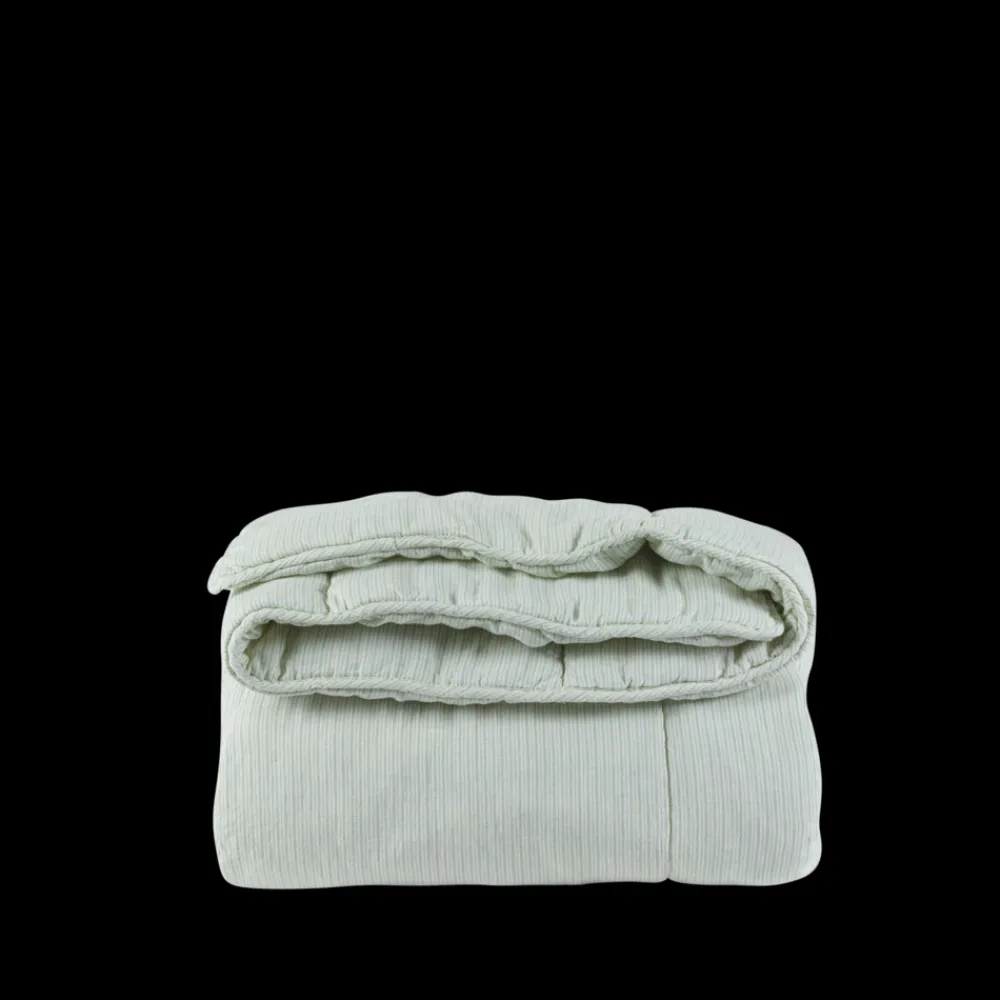 Best 1700 COTEX Édredon en 100% lin lavé - Rayures Gris Vésuve RayuresChemiseGrisVésuve