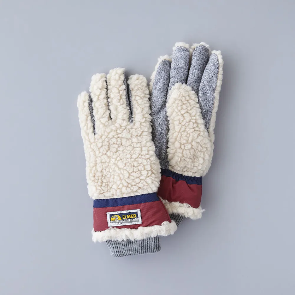 Discount ELMER  ELMER - Gants Teddy 5FGR - Beige et Rouge