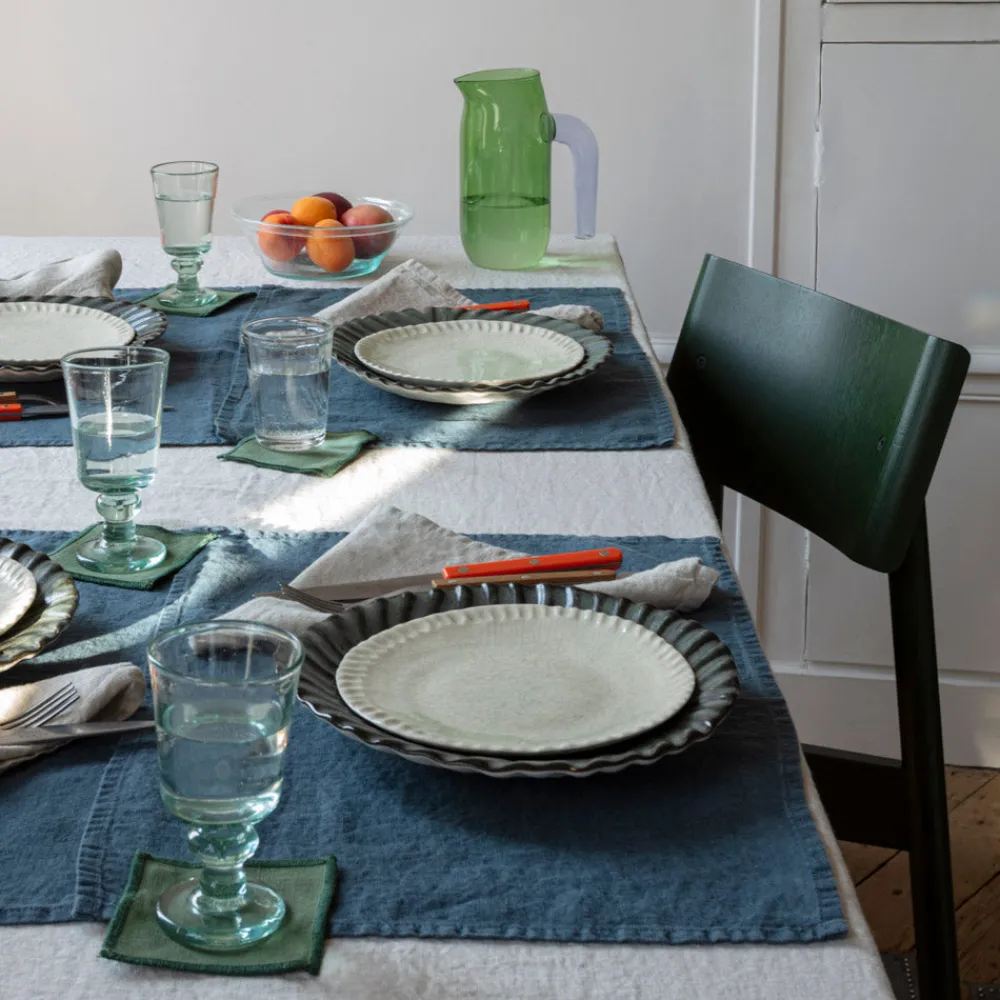 Discount 200 LINTEX Ensemble de 6 dessous de verre en lin lavé - Vert d'Anduze Vertd'Anduze