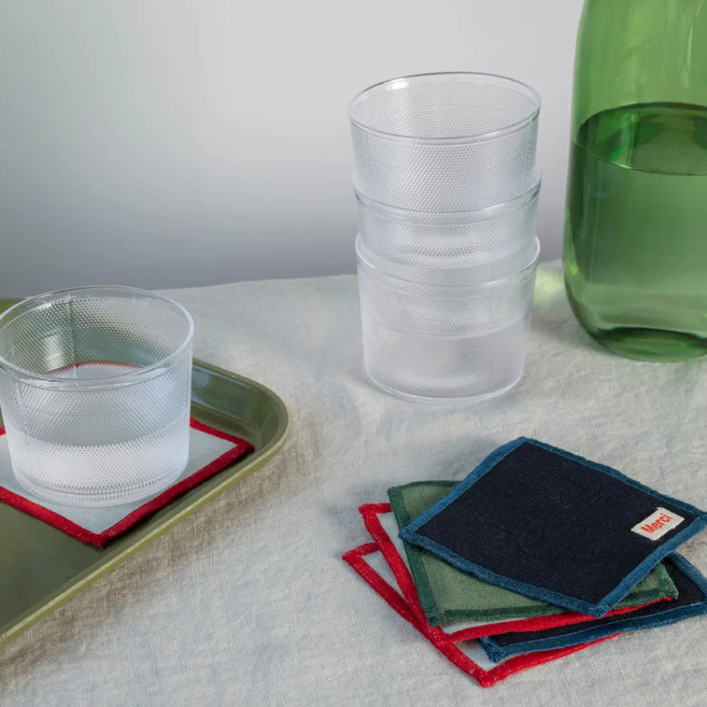 Discount 200 LINTEX Ensemble de 6 dessous de verre en lin lavé - Vert d'Anduze Vertd'Anduze