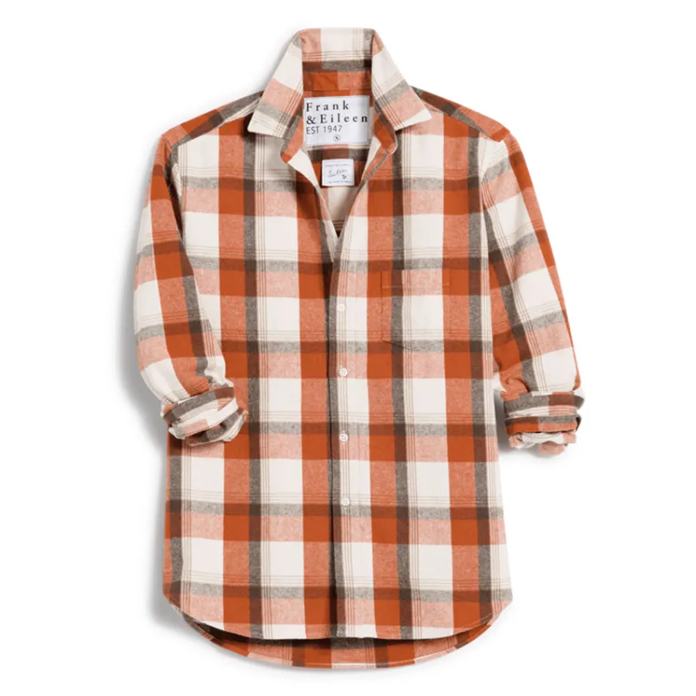New FRANK ET EILEEN Frank & Eileen - Chemise Eileen - Carreaux Orange et Marron