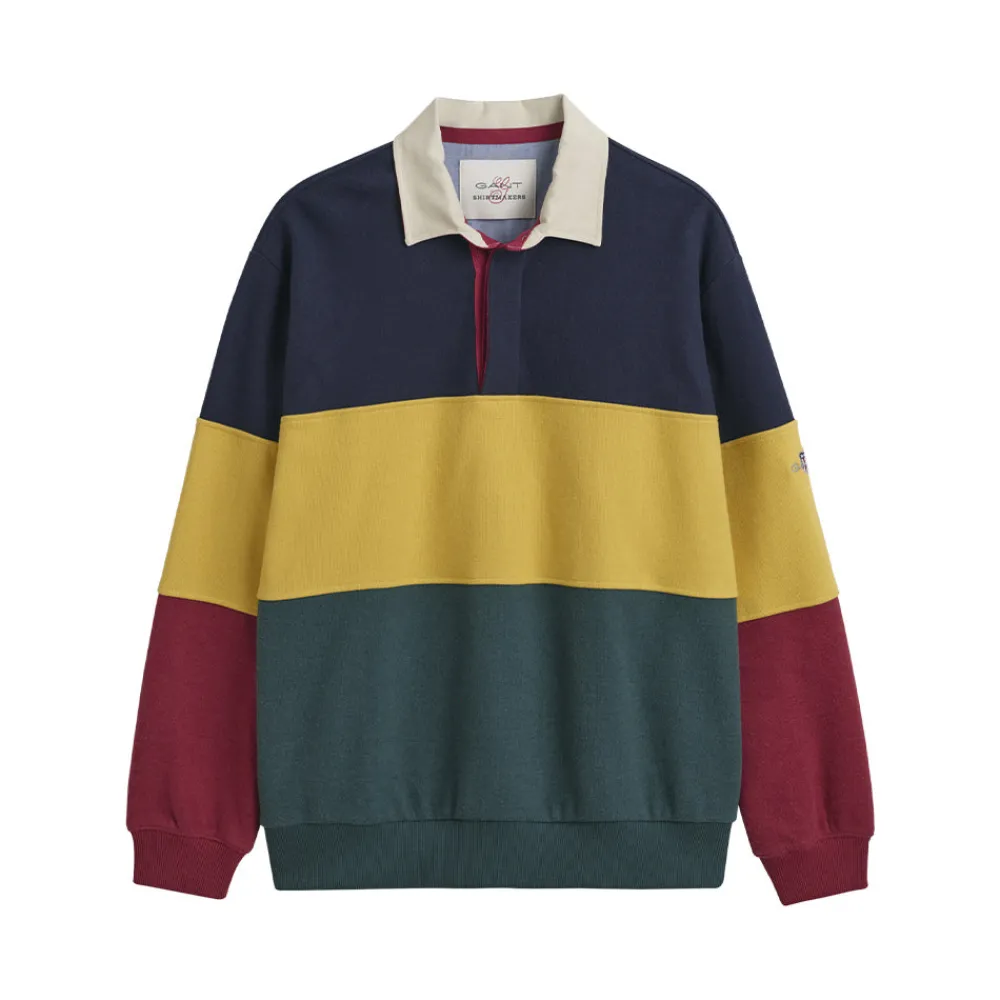 Hot GANT - Polo Color Block Rugger - Evening Blue