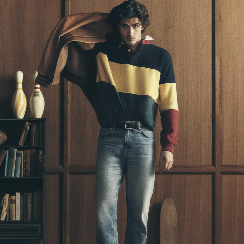 Hot GANT - Polo Color Block Rugger - Evening Blue
