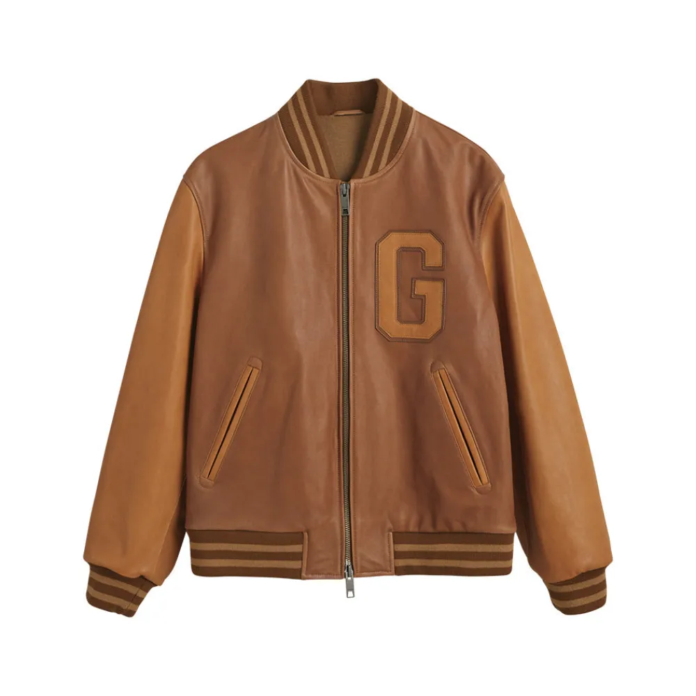 Hot GANT - Veste Varsity - Marron