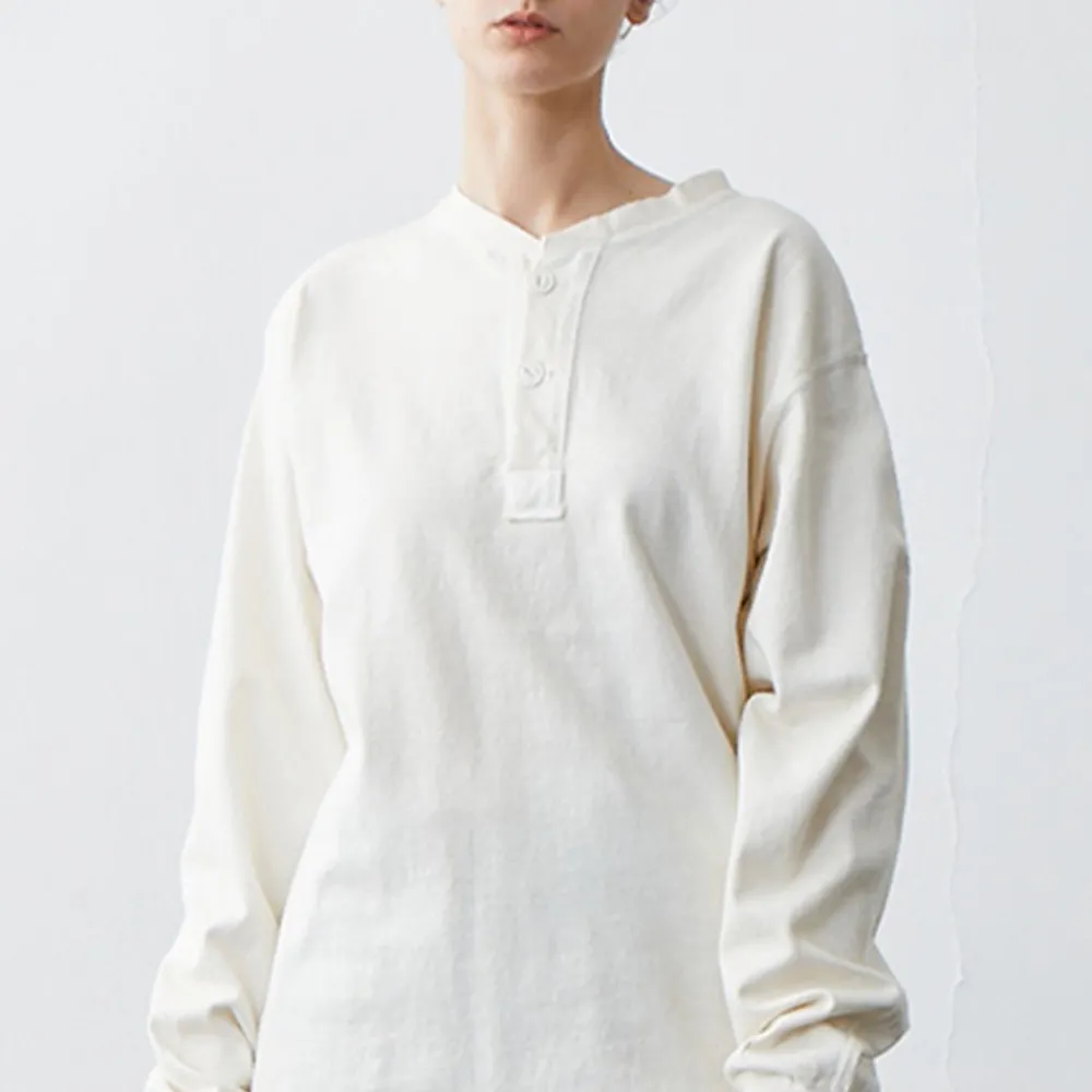 Fashion GOOD ON - T-Shirt Heavy Henley - Blanc