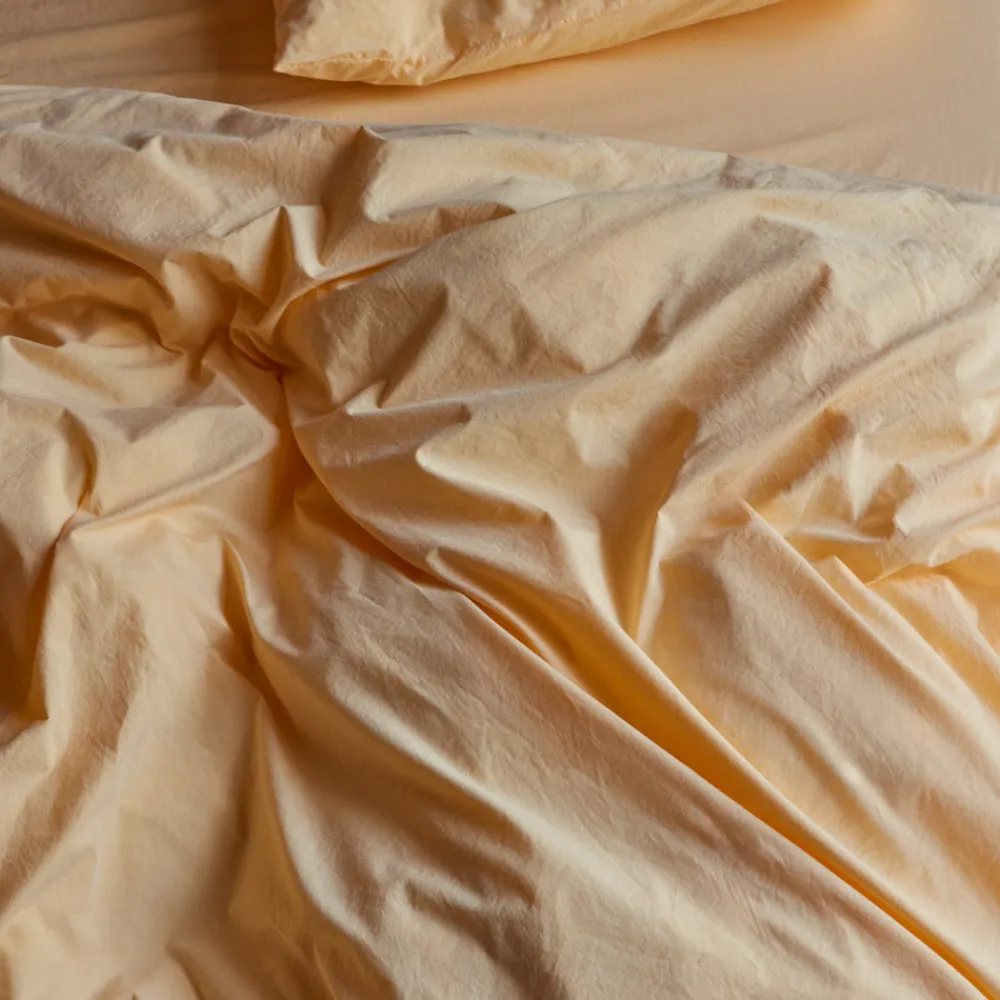 Fashion 1700 COTEX Housse de couette en percale de coton - Jaune Orge JauneOrge