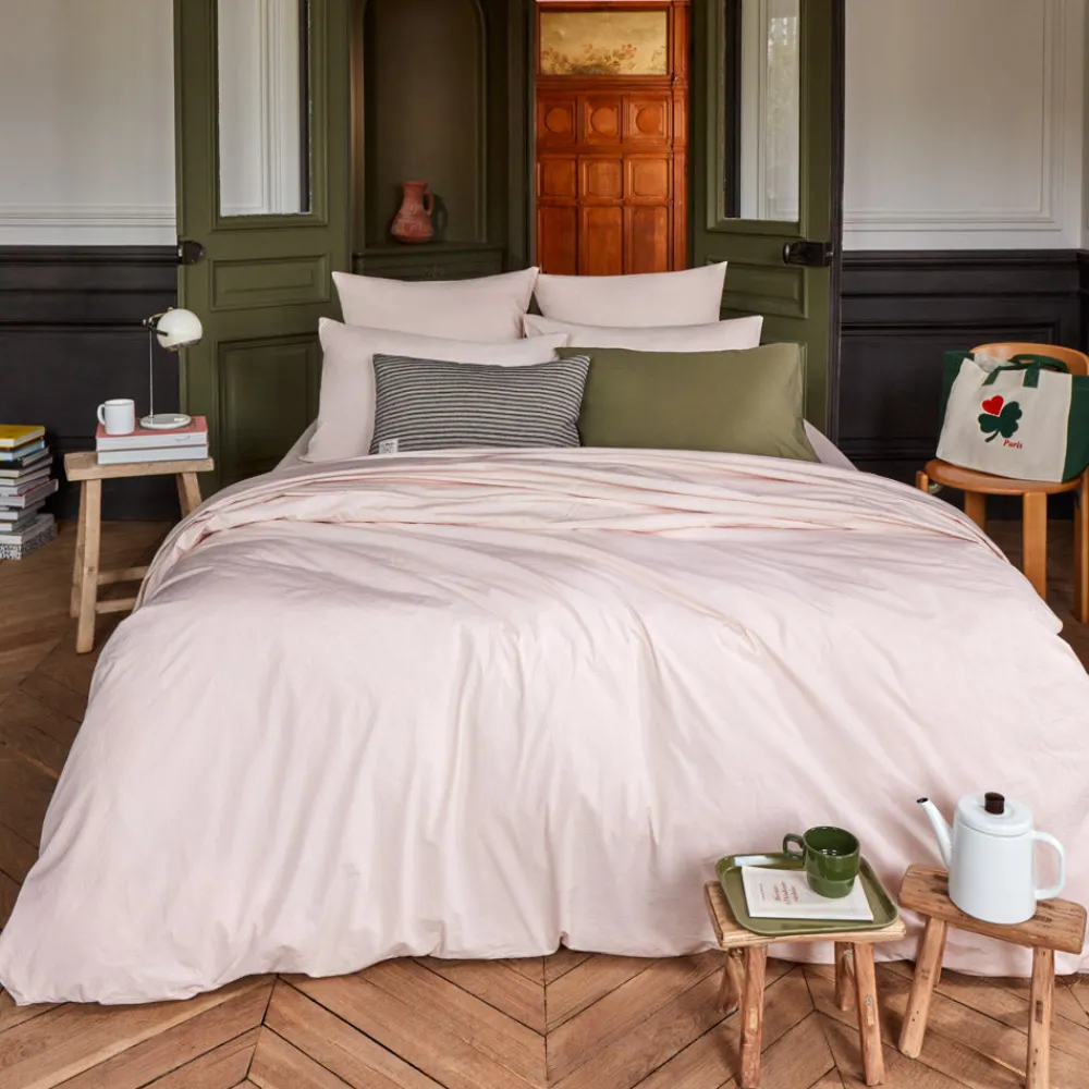 Shop 1700 COTEX Housse de couette en percale de coton - Rose des Sables RosedesSables