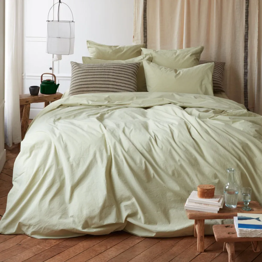 Best Sale 1700 COTEX Housse de couette en percale de coton - Vert Sauge VertSauge