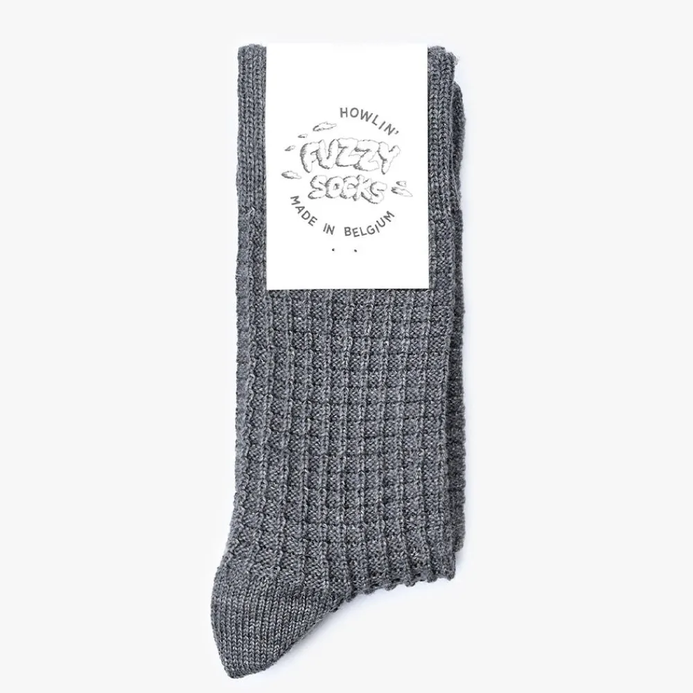 Store Howlin ' - Chaussettes Fuzzy Waffle - Gris