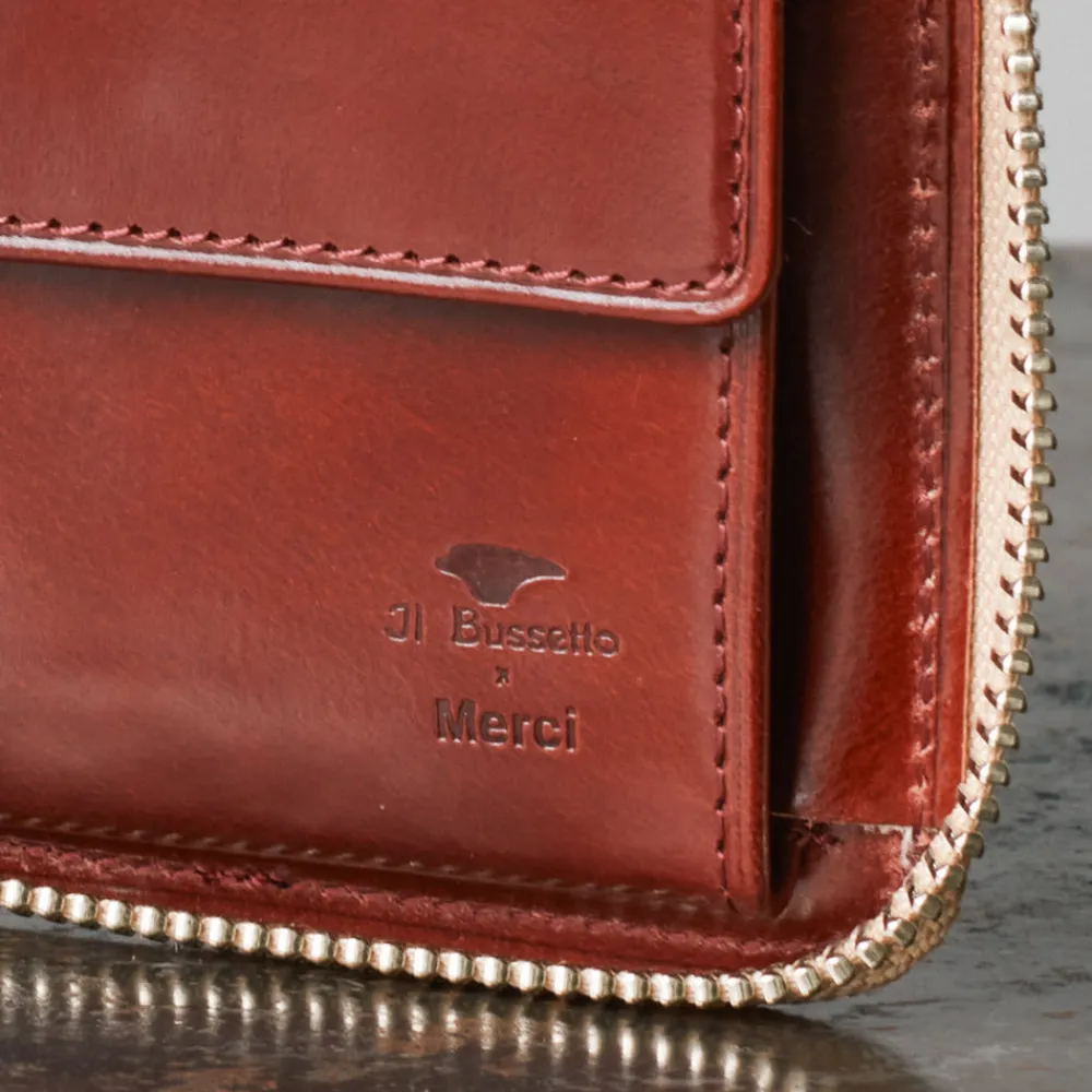 Hot Il Bussetto x Merci - Portefeuille Bi-Fold Zip - Bordeaux