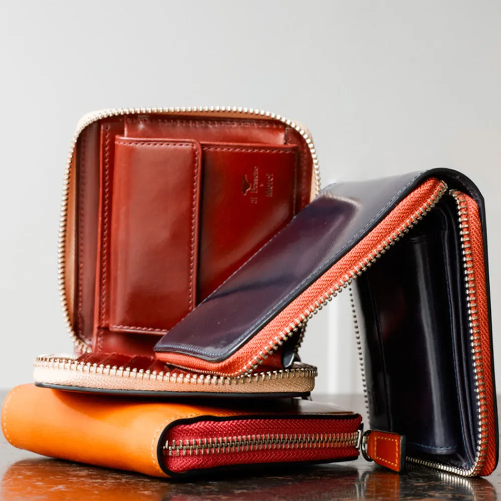Hot Il Bussetto x Merci - Portefeuille Bi-Fold Zip - Bordeaux