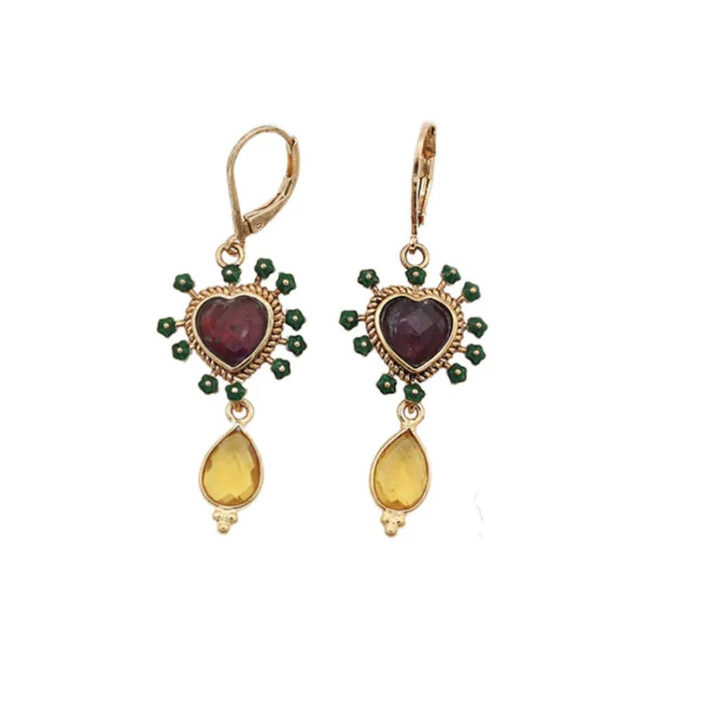 New LA2L - Boucles d'oreilles Sacha Exvoto - Vert