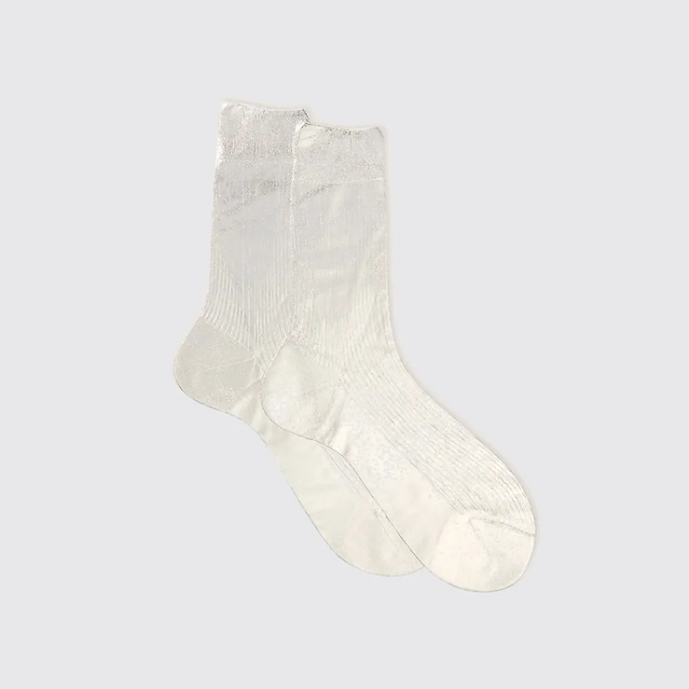 Best Sale Maria La Rosa - Chaussettes One Ribbed Laminate - Argent