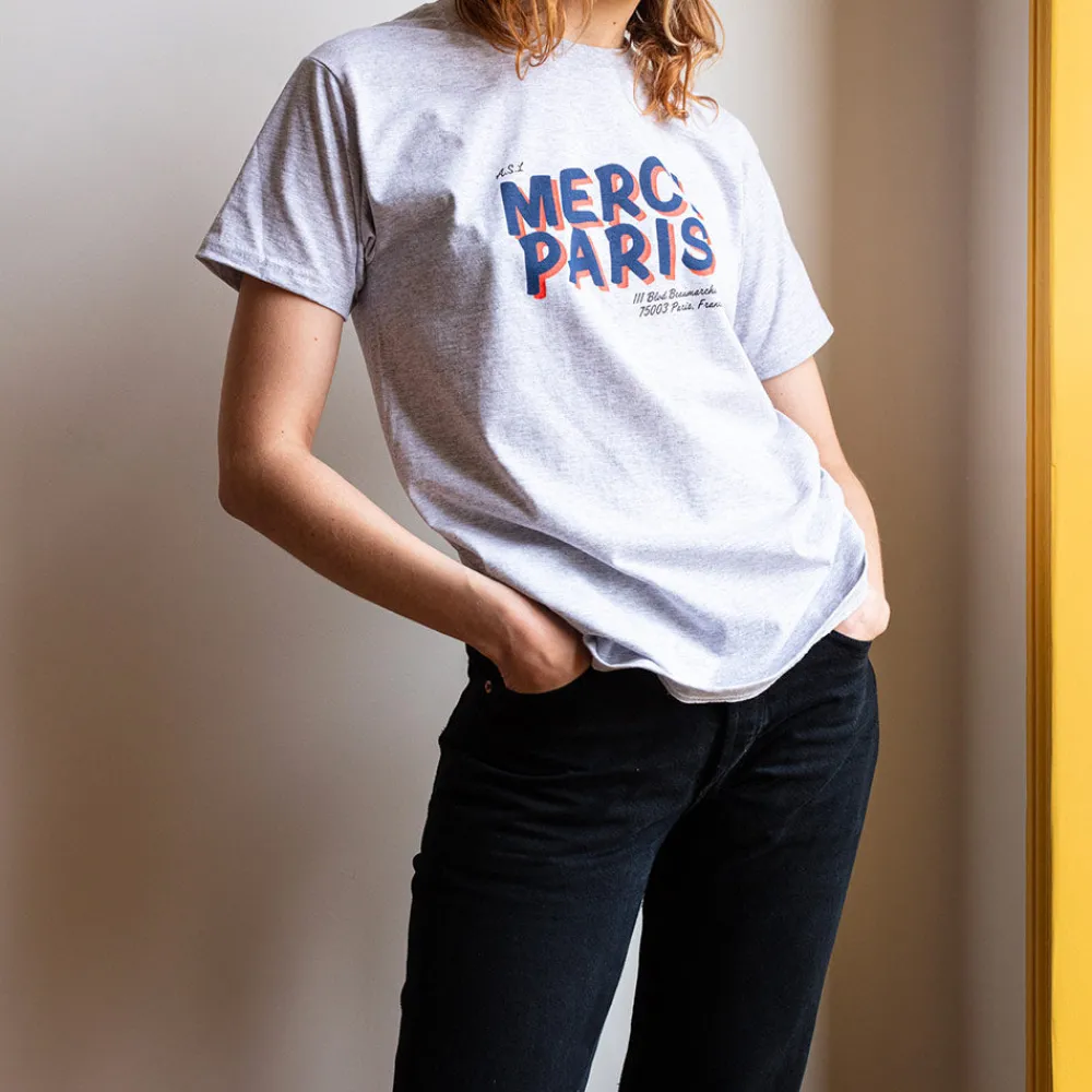 Online 1473 SCRKS Merci - T-shirt unisexe - Gris Clair