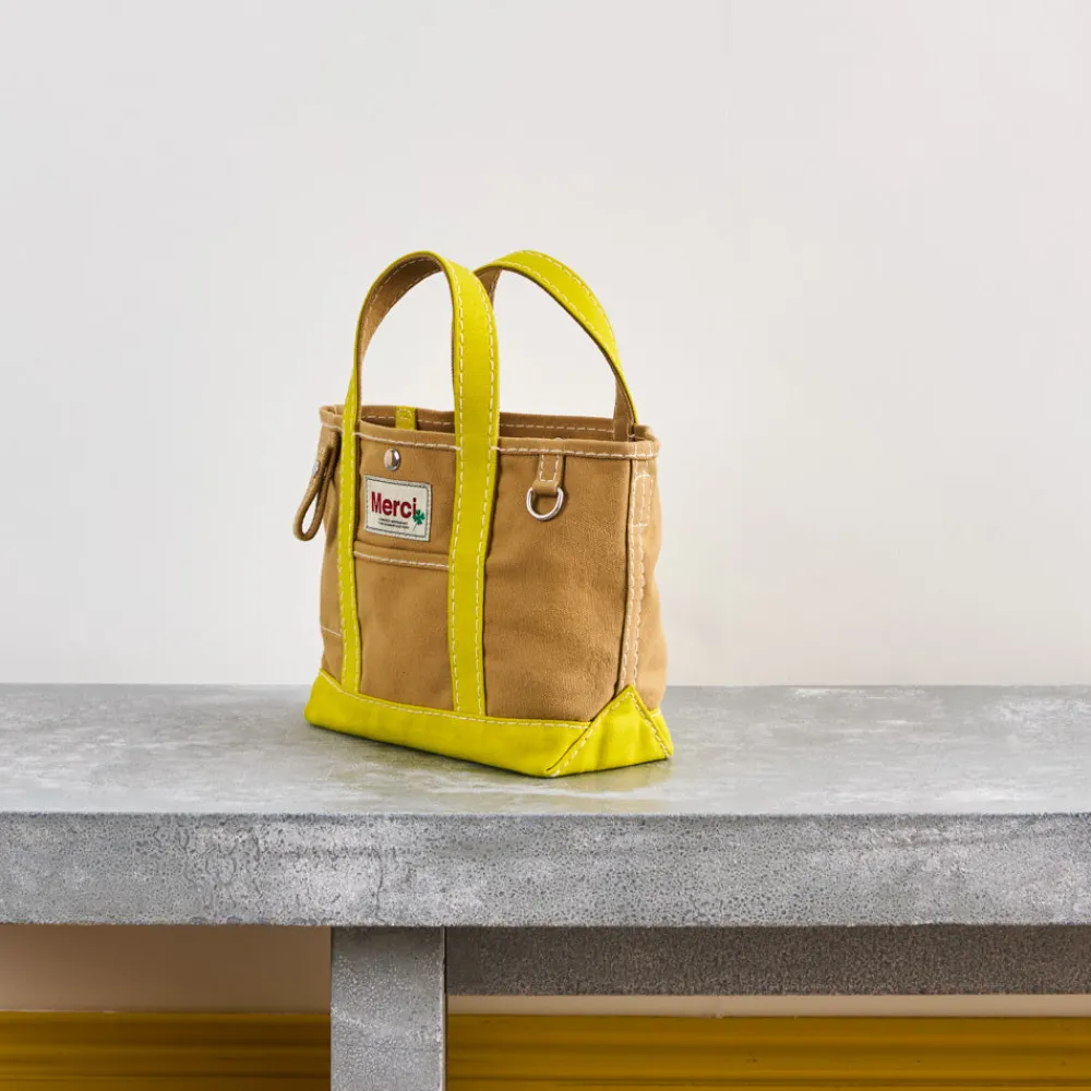 Discount G01 Merci - Cabas Candide Mini en canvas - Jaune
