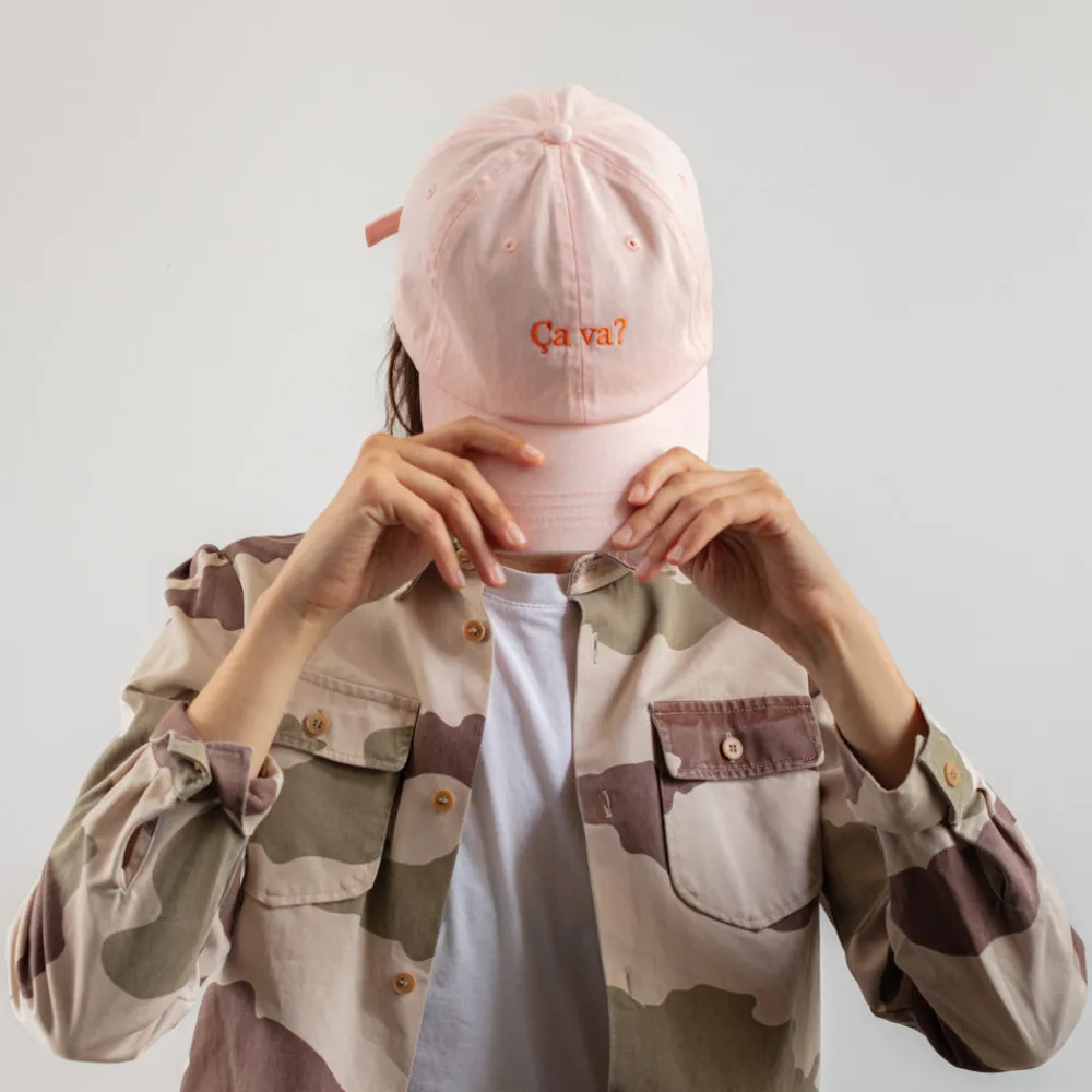 Shop M05 Merci - Casquette Merci Ca Va - Rose