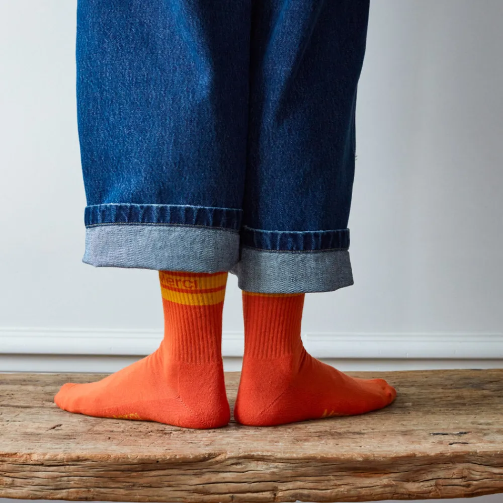 Best Sale F01 Merci - Chaussettes à rayures - Orange