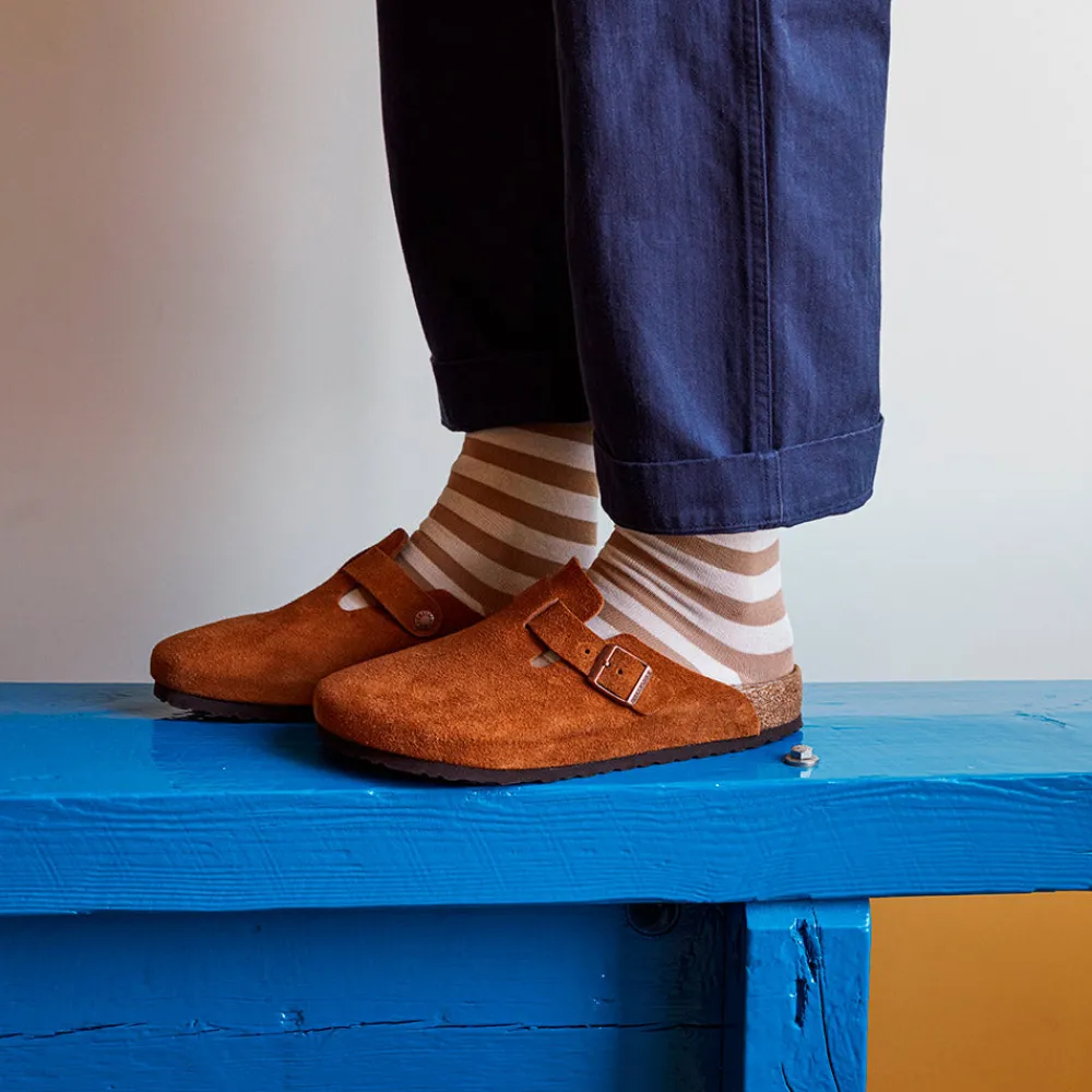 Fashion MERCI - Chaussettes rayées - Beige & Écru Beigeu0026Écru
