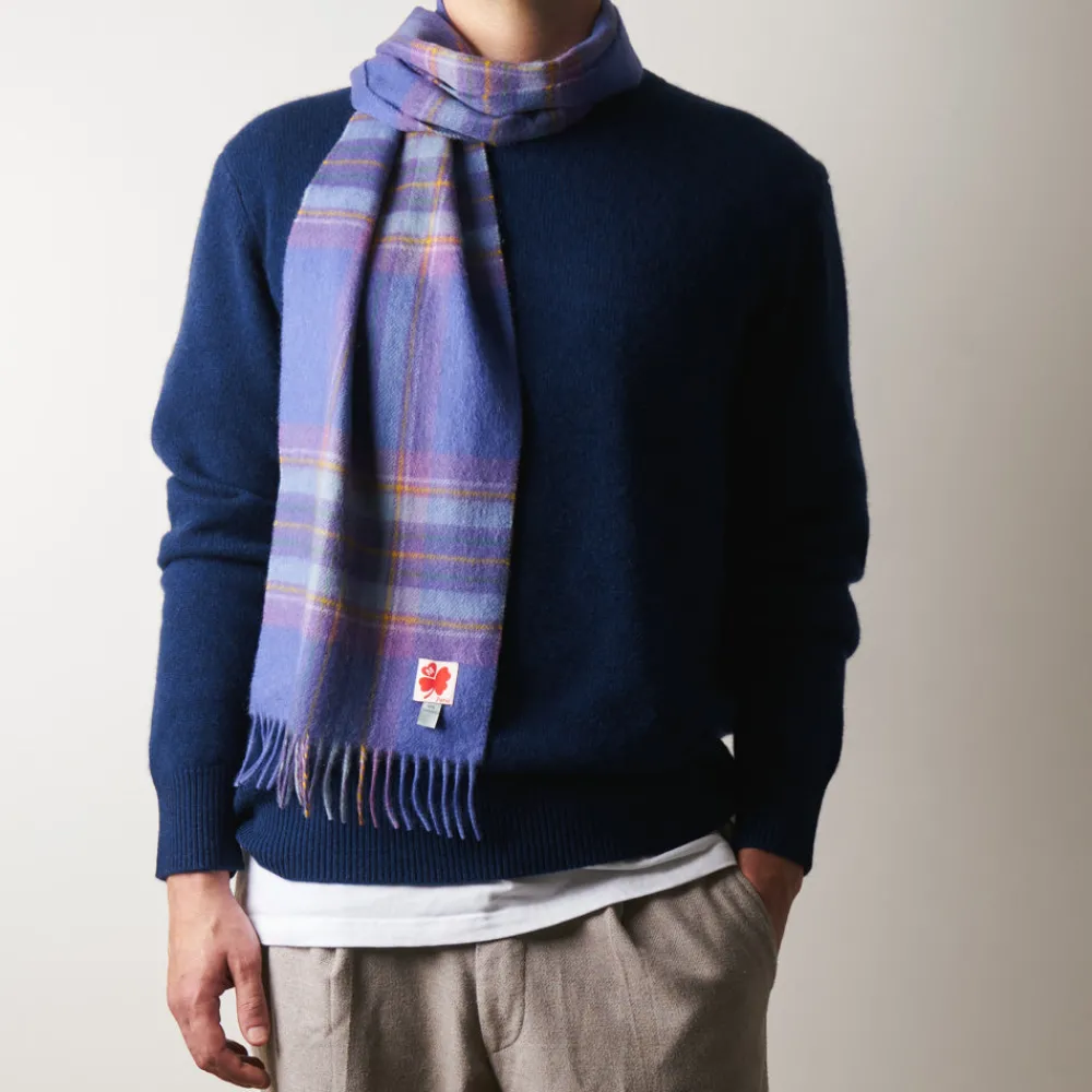 Sale JE01 Merci - Echarpe en cachemire Harry - Carreaux Violet