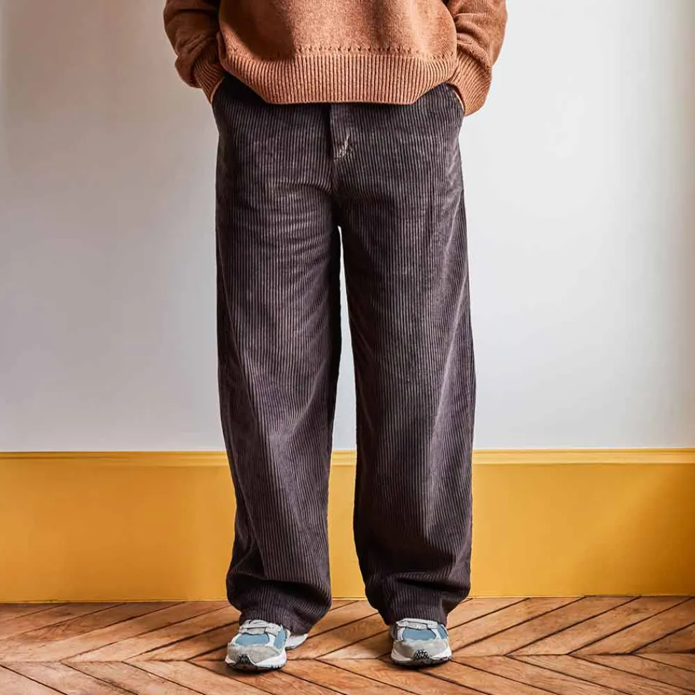 Discount MERCI - Pantalon en velours côtelé - Chocolat