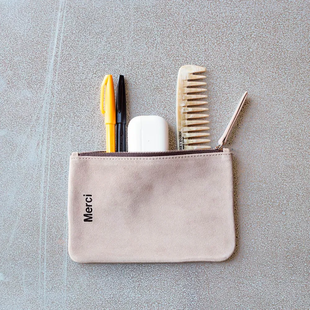 Store MERCI - Pochette en daim - Earth
