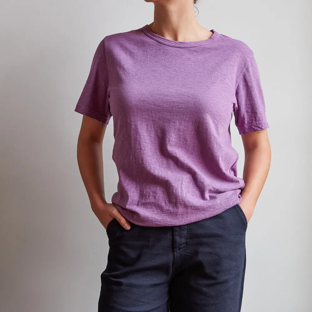 Outlet MERCI - T-shirt uni en coton - Violet