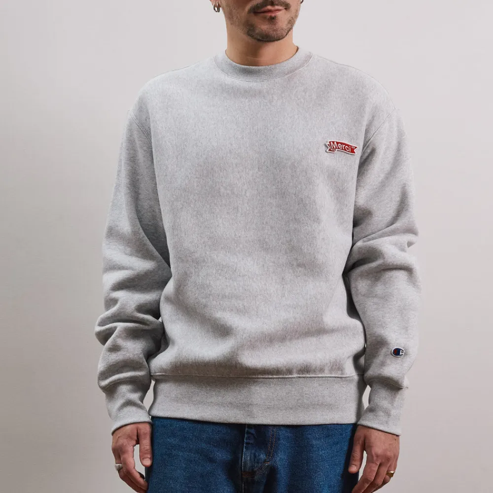 Cheap Champion Merci x - Crewneck Merci - Gris