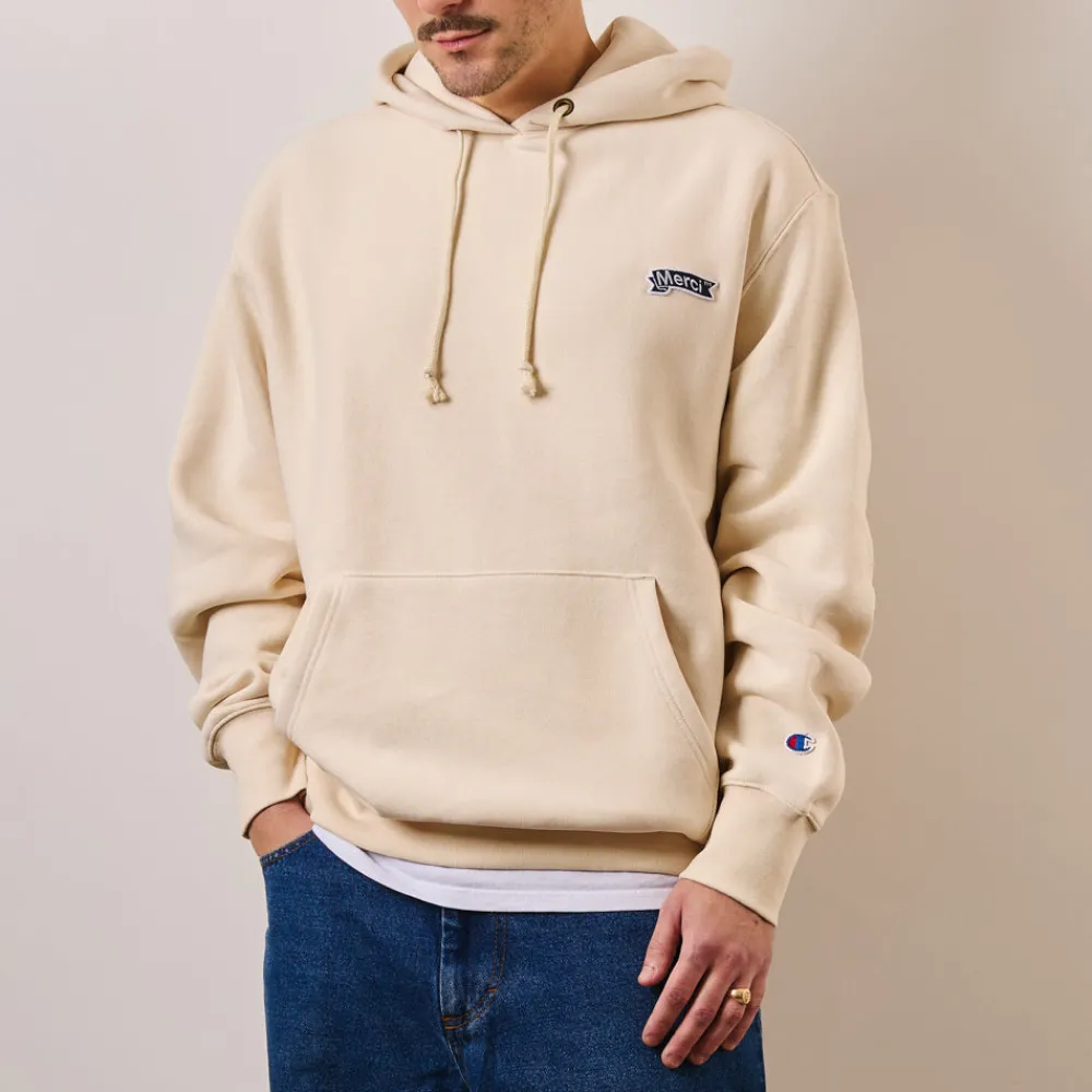 New CHAMPION Merci x - Sweat à Capuche - Beige