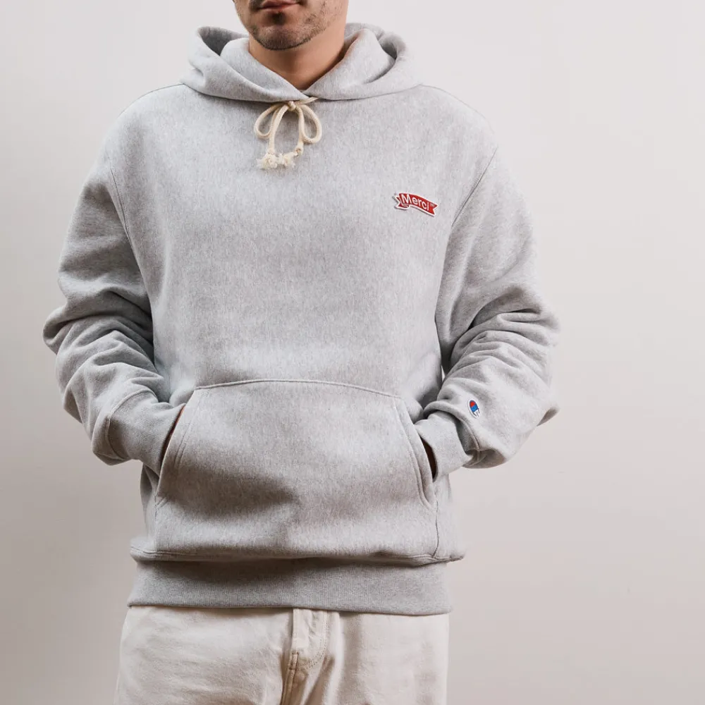 Clearance Champion Merci x - Sweat à Capuche Merci - Gris